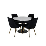 Round dining set (razzia, velvet deluxe)