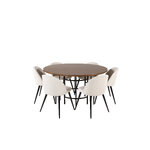 Round dining set (copenhagen, velvet)