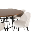 Round dining set (copenhagen, velvet)