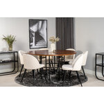 Round dining set (copenhagen, velvet)