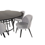 Round dining set (copenhagen, velvet)