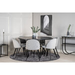 Round dining set (copenhagen, velvet)