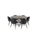 Round dining set (copenhagen, velvet)