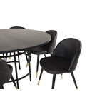 Round dining set (copenhagen, velvet)