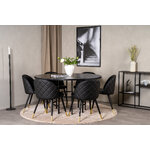 Round dining set (copenhagen, velvet)