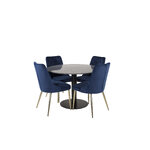 Round dining set (estelle, velvet deluxe)