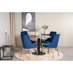 Round dining set (estelle, velvet deluxe)