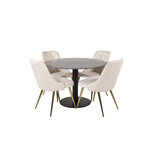 Round dining set (estelle, velvet deluxe)