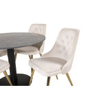 Round dining set (estelle, velvet deluxe)