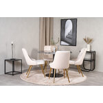 Round dining set (estelle, velvet deluxe)