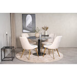 Round dining set (estelle, velvet deluxe)