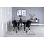 Rectangular dining set (gold, velvet)