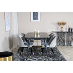 Rectangular dining set (gold, velvet)