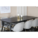 Rectangular dining set (gold, velvet)