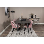 Rectangular dining set (gold, velvet)