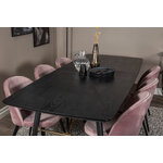 Rectangular dining set (gold, velvet)