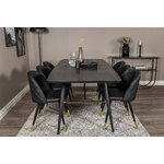 Rectangular dining set (gold, velvet)