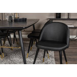 Rectangular dining set (gold, velvet)