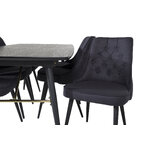 Rectangular dining set (gold, velvet deluxe)