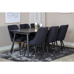 Rectangular dining set (gold, velvet deluxe)