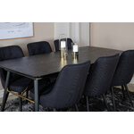 Rectangular dining set (gold, velvet deluxe)