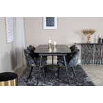 Rectangular dining set (gold, velvet)