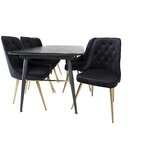 Rectangular dining set (gold, velvet deluxe)