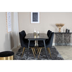 Rectangular dining set (gold, velvet deluxe)