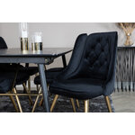 Rectangular dining set (gold, velvet deluxe)