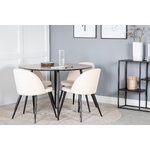 Round dining set (silar, velvet)