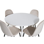 Round dining set (plaza, polar)