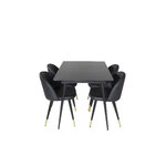 Rectangular dining set (silar, velvet)