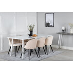 Rectangular dining set (polar, velvet)