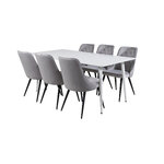 Rectangular dining set (polar, velvet deluxe)