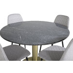 Round dining set (estelle, polar)