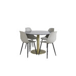 Round dining set (estelle, polar)