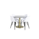 Round dining set (estelle, polar)