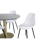 Round dining set (estelle, polar)