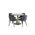 Round dining set (estelle, velvet)