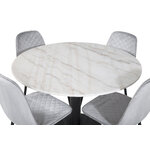 Round dining set (estelle, polar)