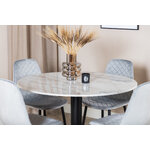 Round dining set (estelle, polar)