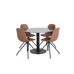 Round dining set (estelle, polar)