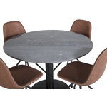 Round dining set (estelle, polar)