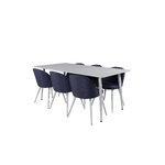 Rectangular dining set (polar, velvet)