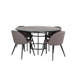 Round dining set (copenhagen, velvet)