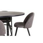 Round dining set (copenhagen, velvet)