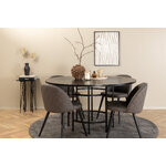 Round dining set (copenhagen, velvet)