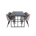 Rectangular dining set (leif, velvet)