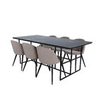 Rectangular dining set (leif, velvet)