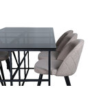 Rectangular dining set (leif, velvet)